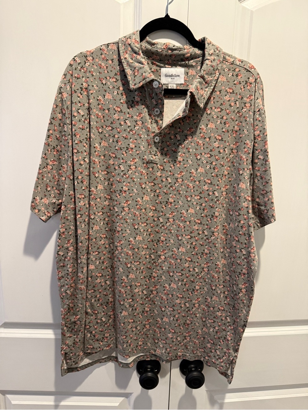 Goodfellow & Co Olive Polo with Pink Floral Print